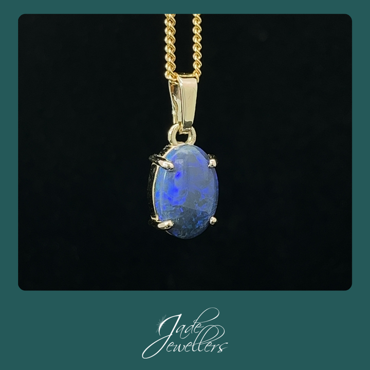 Custom Made 9ct Yellow Gold Opal Pendant