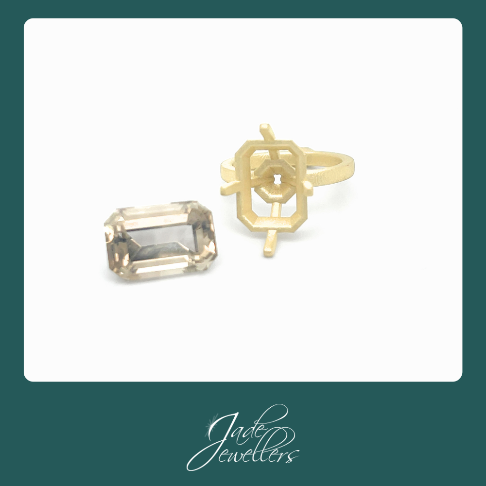 Custom Made 9ct Yellow Gold Smokey Quartz Ring