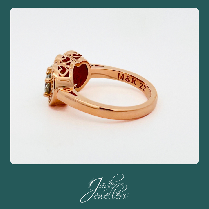 Custom Made 18ct Rose Gold Diamond Engagement Ring