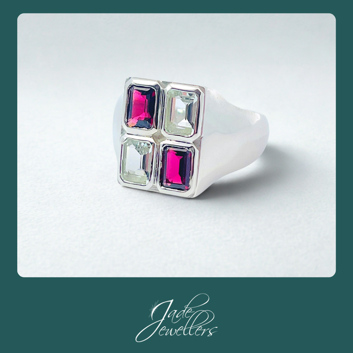 Custom Made Sterling Silver Cubic Zirconia Ring