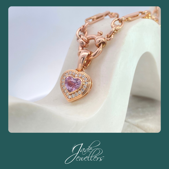 Custom Made 9ct Rose Gold Sapphire & Lab Grown Diamond Enhancer