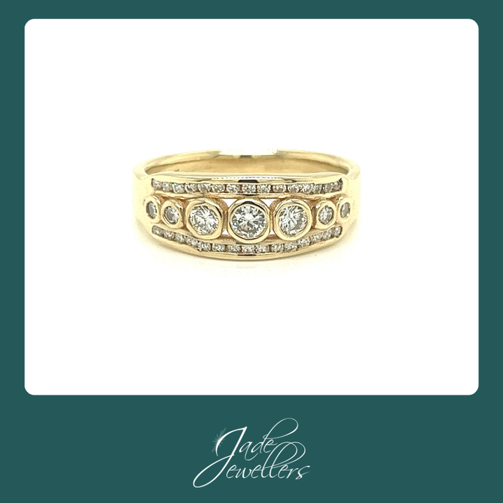 Custom Made 9ct Yellow Gold Diamond Ring