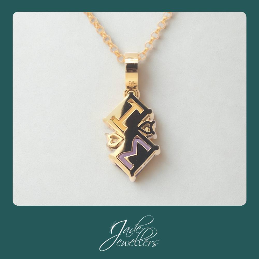 Custom Made 18ct Yellow Gold Amethyst, Citrine & Diamond Pendant