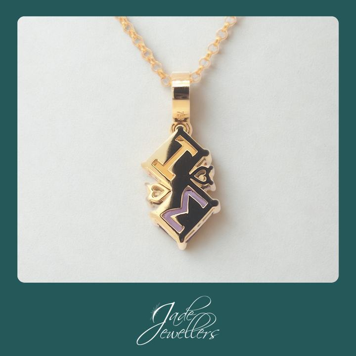 Custom Made 18ct Yellow Gold Amethyst, Citrine & Diamond Pendant