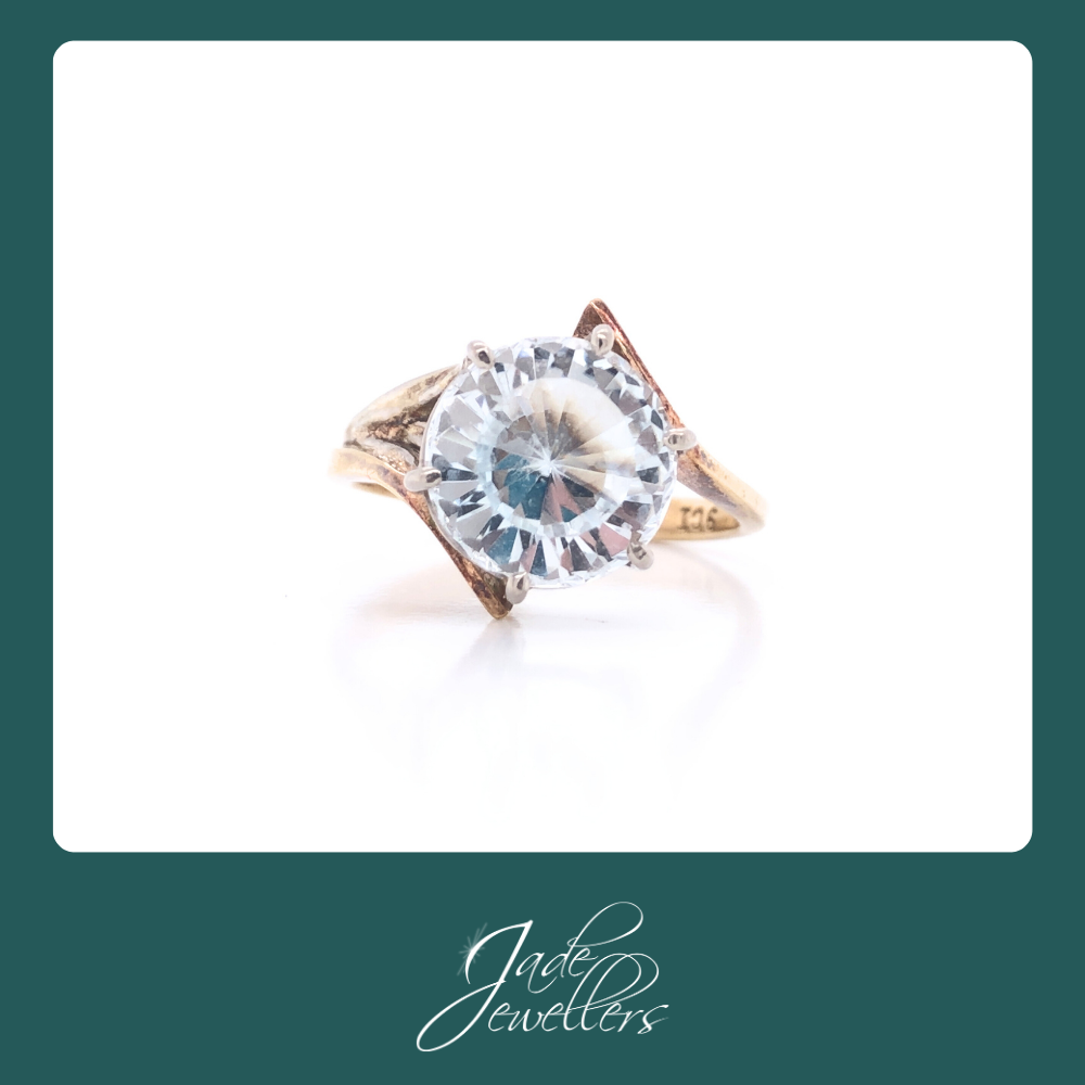 Custom Made 9ct Yellow Gold Sapphire & Blue Topaz Pendant