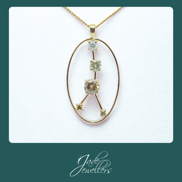 Custom Made 9ct Yellow Gold Diamond Pendant