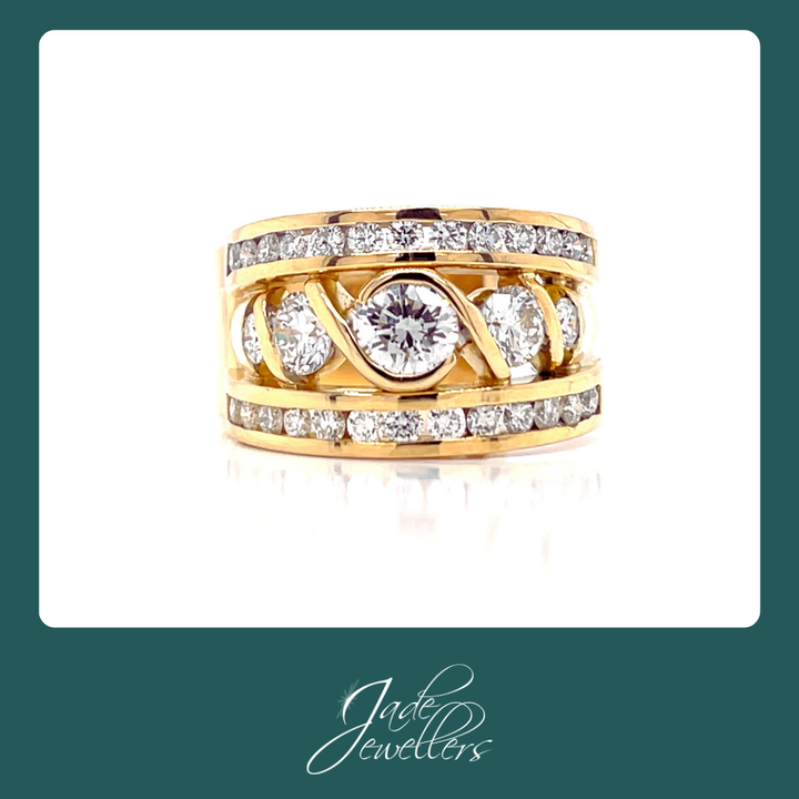 Custom Restored 18ct Yellow Gold Diamond Ring