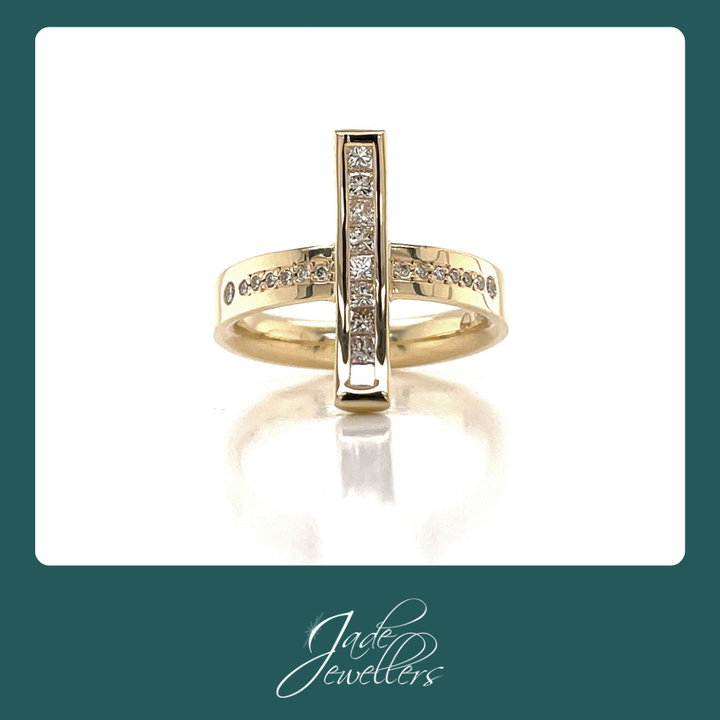 Custom Made 9ct Yellow Gold Diamond Ring