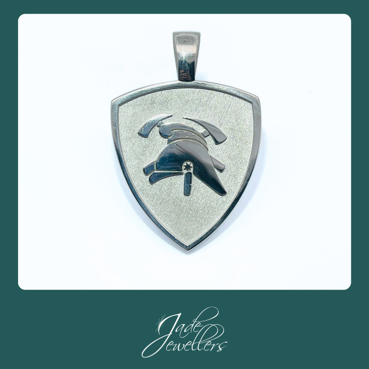 Custom Made Sterling Silver Firehouse Pendant