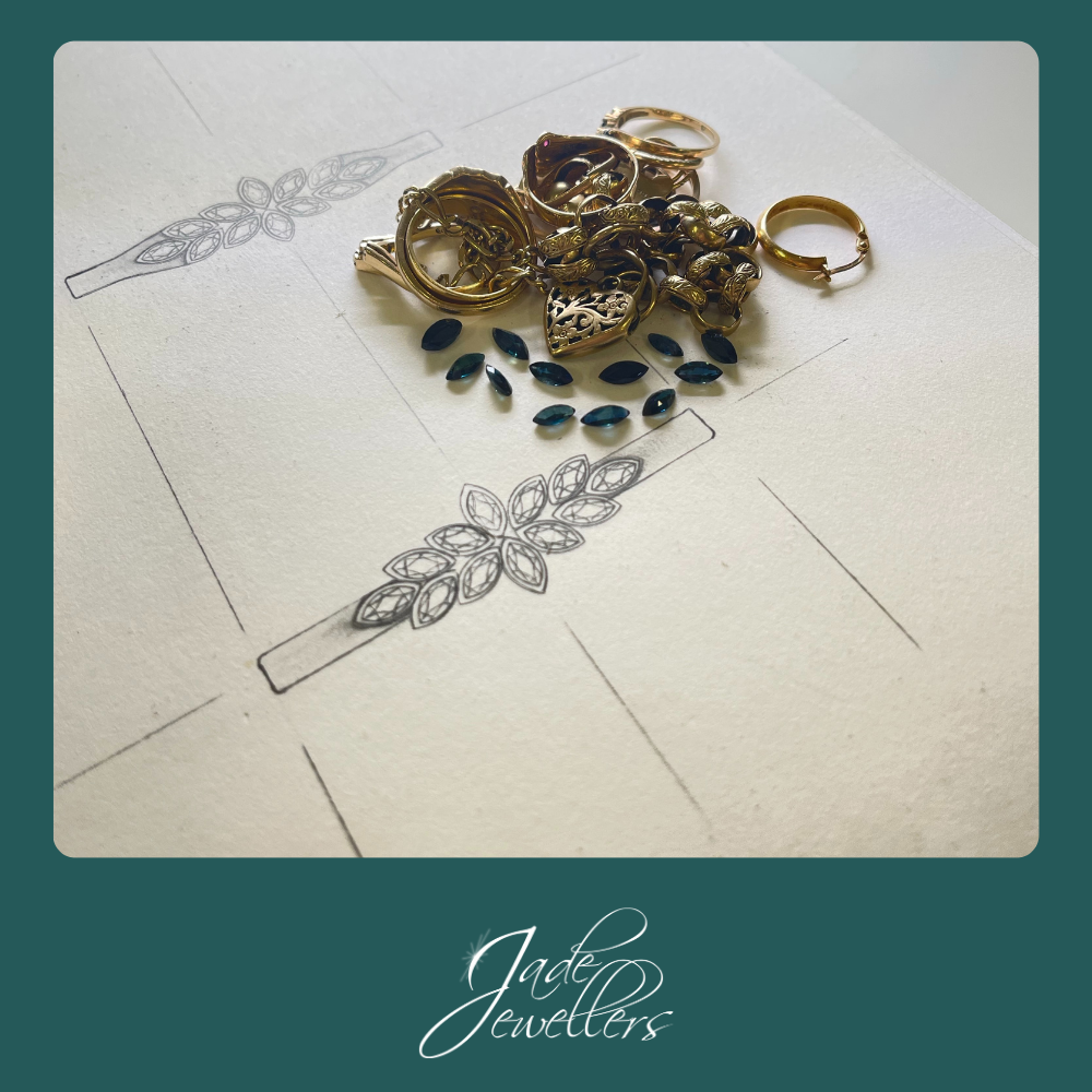 Custom Made 9ct Yellow Gold Sapphire Bangle