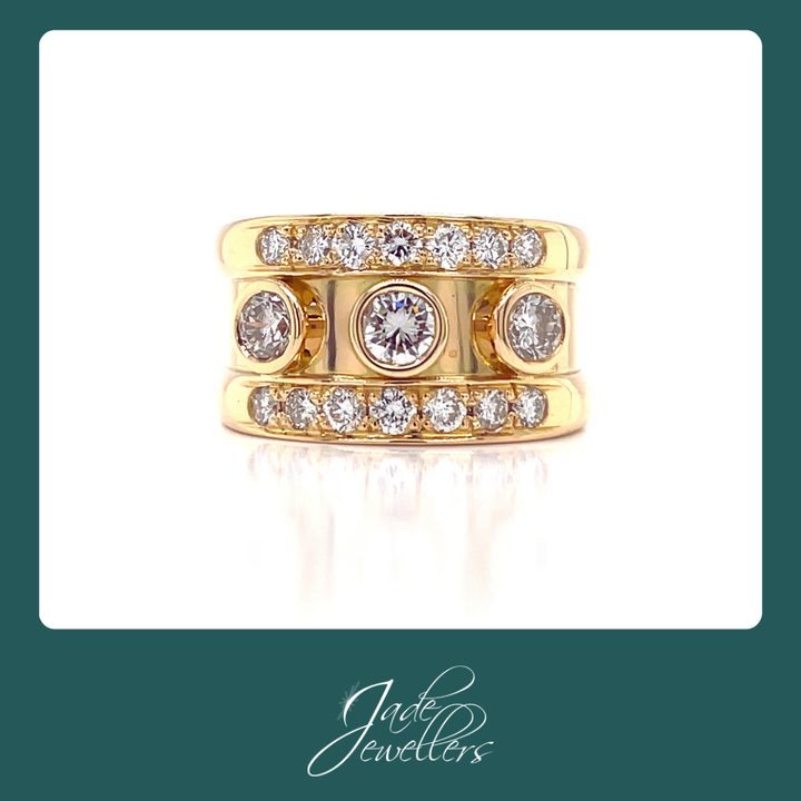 Custom Made 18ct Yellow Gold Diamond Wedding Set