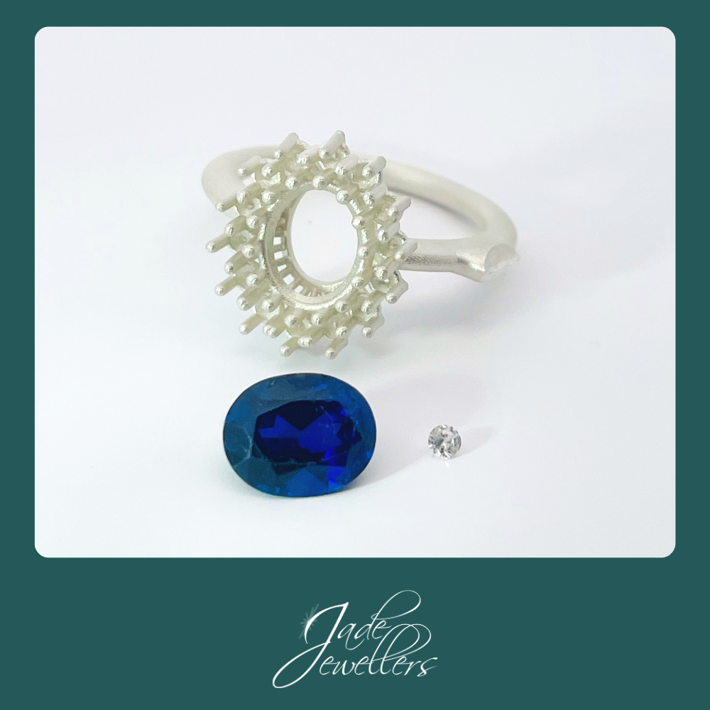 Custom Made Sterling Silver Cubic Zirconia Ring