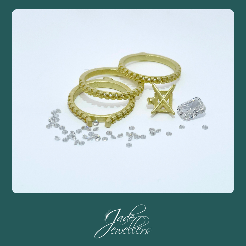 Custom Made 18ct Yellow Gold Lab Grown Wedding Set