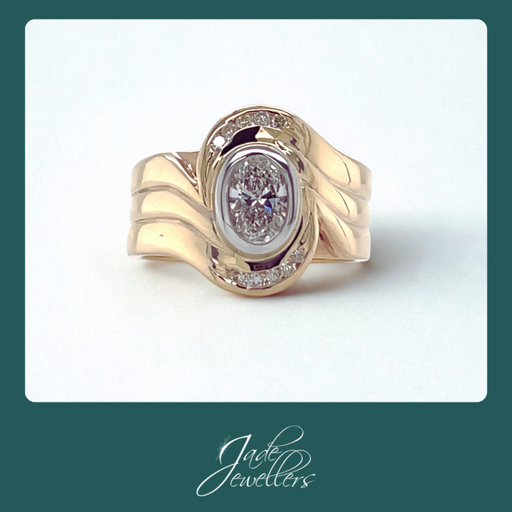 Restored 18ct Yellow Gold Diamond Wedding Set