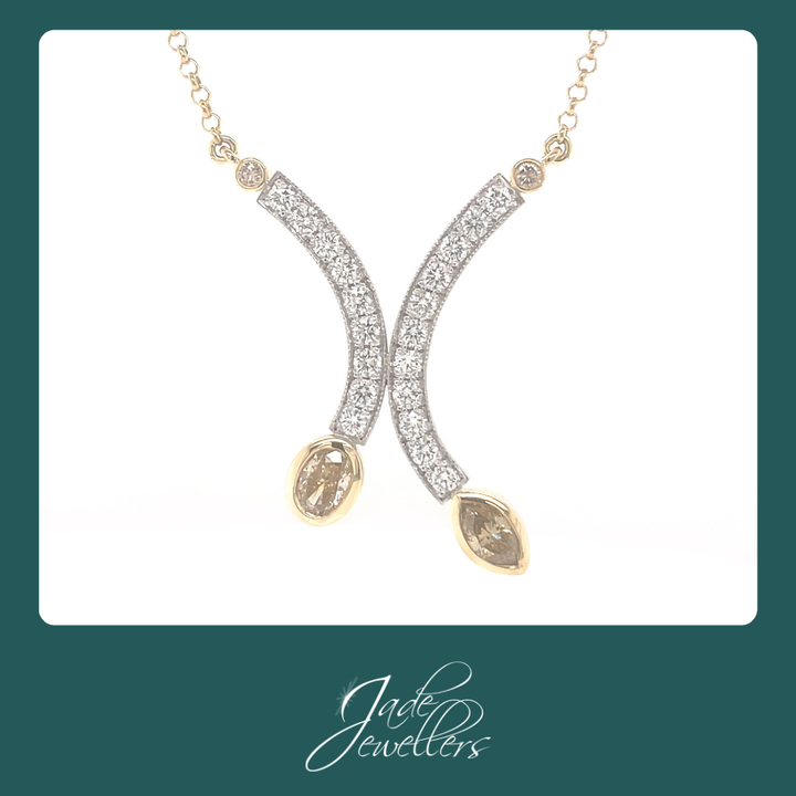 Custom Made 18ct Yellow & White Gold Australian Chocolate Diamond Necklace