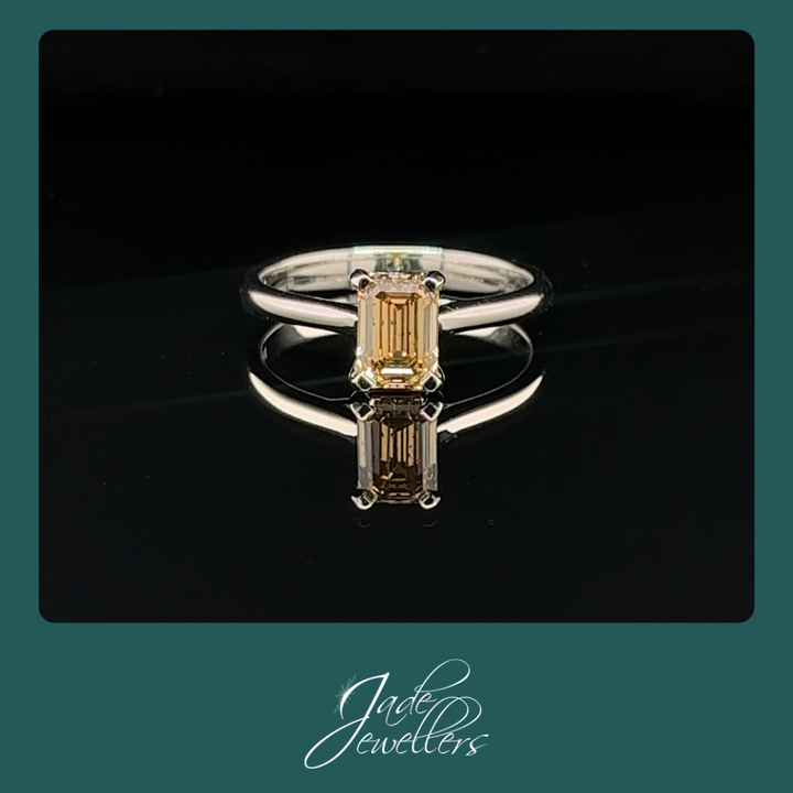 Custom Made 18ct White Gold Chocolate Diamond Engagement Ring