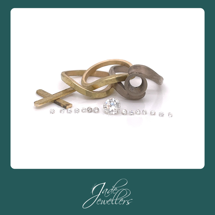 Custom Made 18ct Yellow & White Gold Diamond Wedding Set