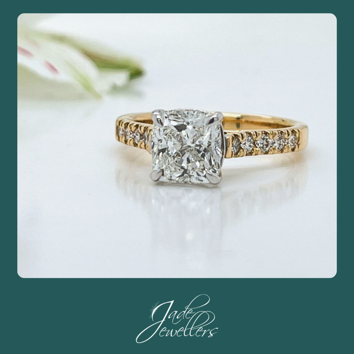 Custom Made 18ct Yellow & White Gold Diamond Engagement Ring