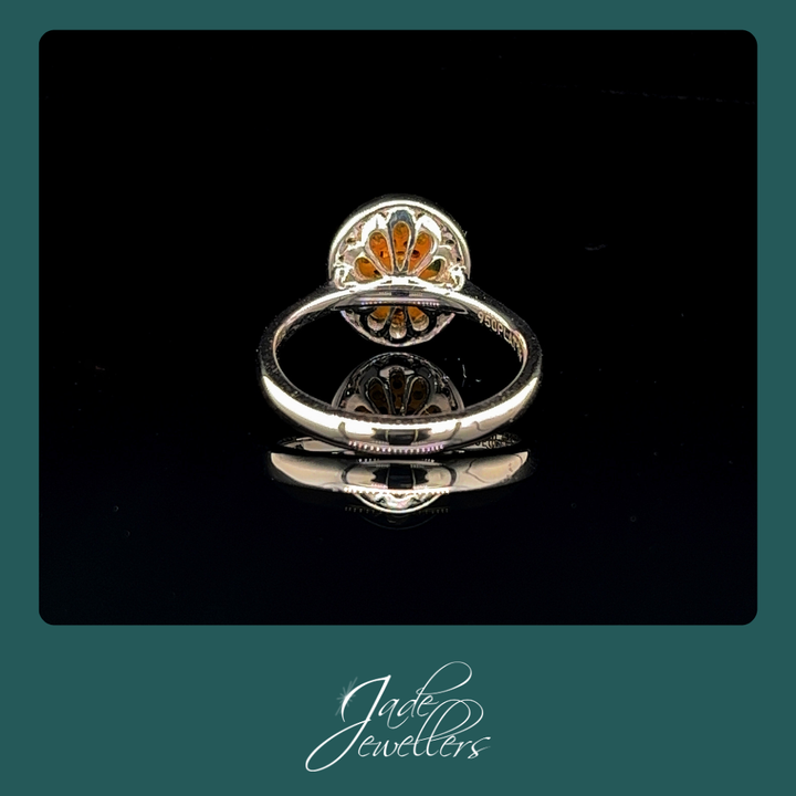 Custom Made Platinum & 18ct White & Rose Gold Pink Argyle & Diamond Ring
