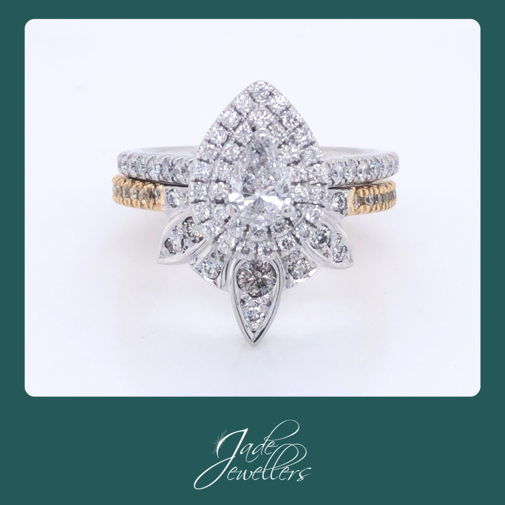 Custom Made 18ct Yellow & White Gold Diamond Wedding Ring