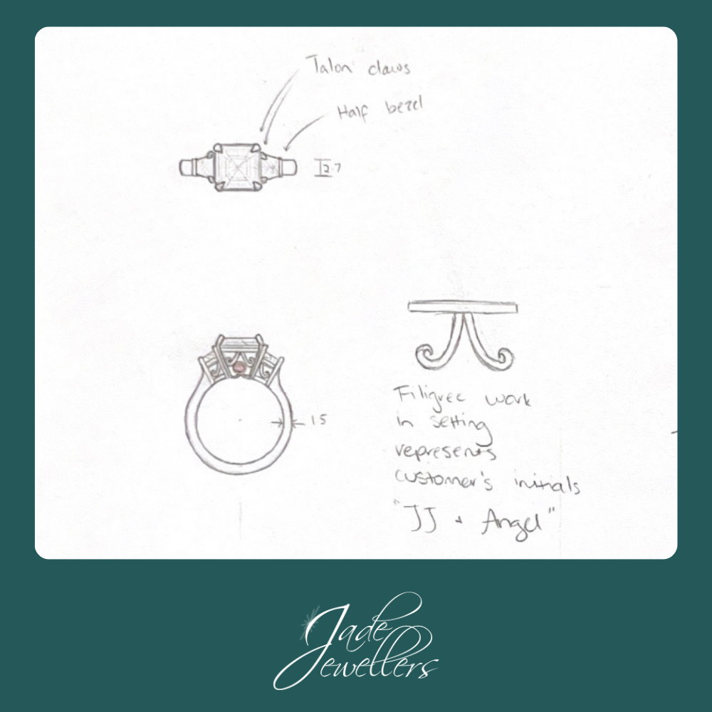 Custom Made 18ct White & Rose Gold Diamond Engagement Ring