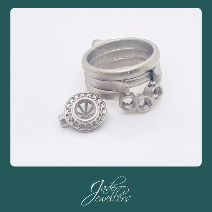 Custom Made 18ct White Gold Diamond Wedding Set