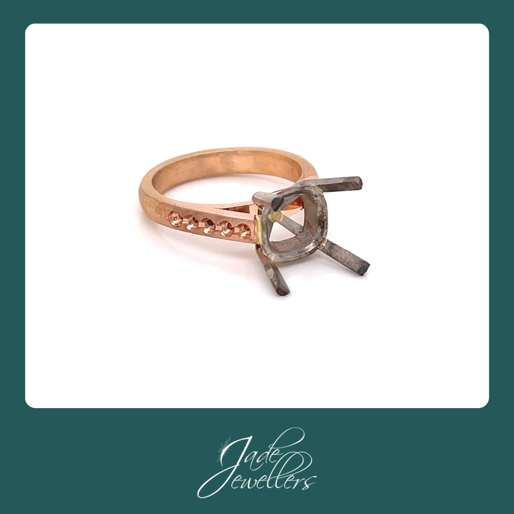 Custom Made 18ct Rose & White Gold Morganite & Diamond Engagement Ring