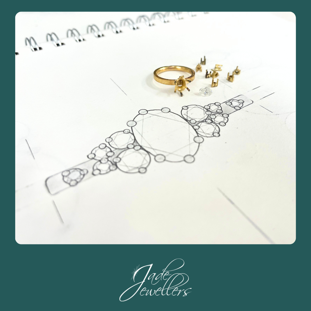 Custom Made 18ct Rose Gold Diamond Engagement & Wedding Ring