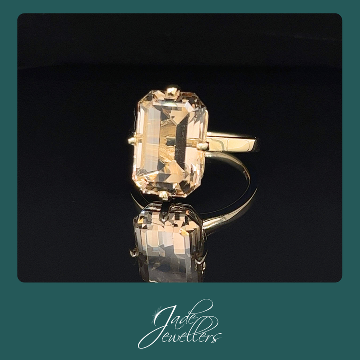 Custom Made 9ct Yellow Gold Smokey Quartz Ring