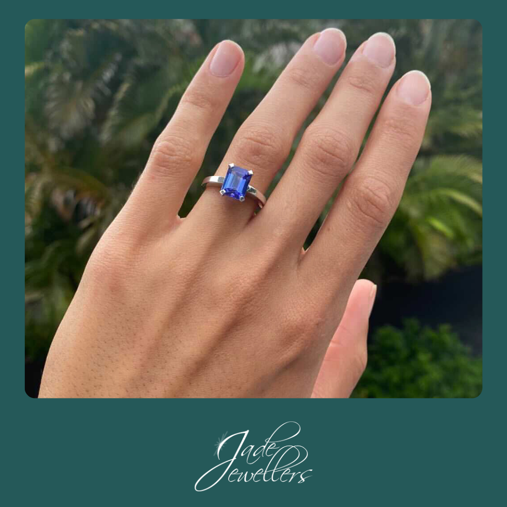 Custom Made 18ct White Gold Tanzanite Engagement Ring