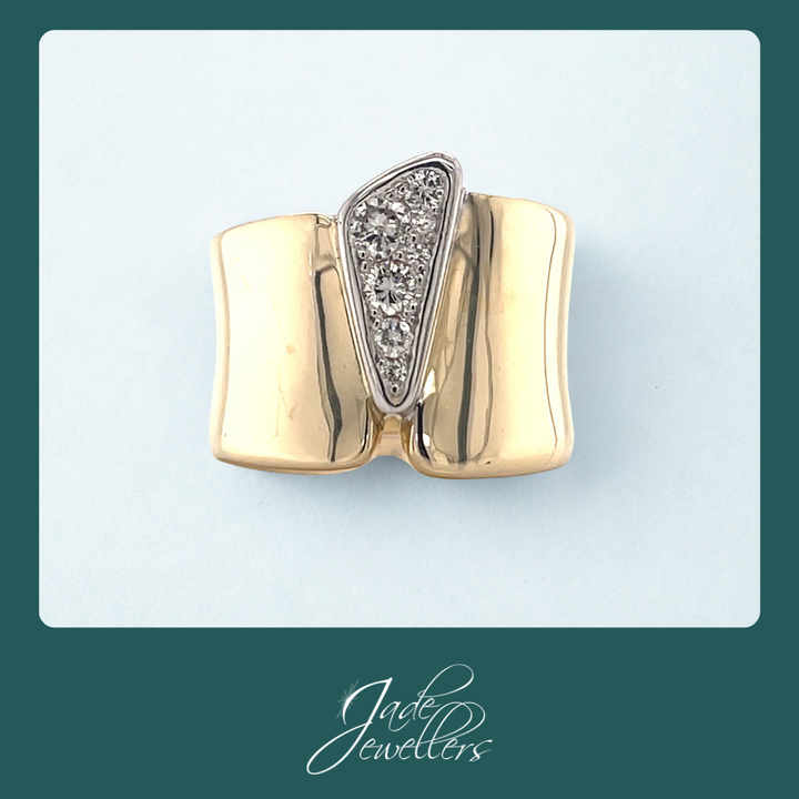 Custom Made 9ct Yellow & White Gold Diamond Ring