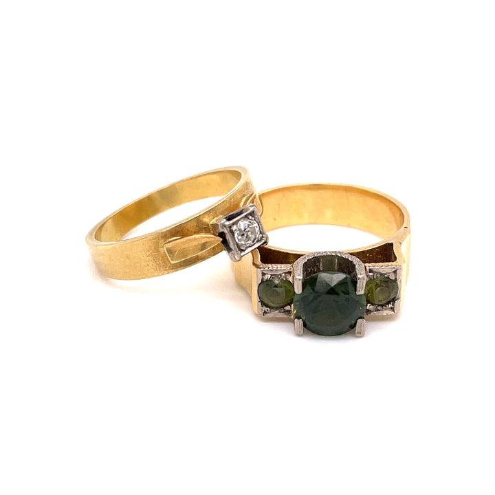 Custom Made 9ct Yellow Gold Sapphire & Diamond Pendant
