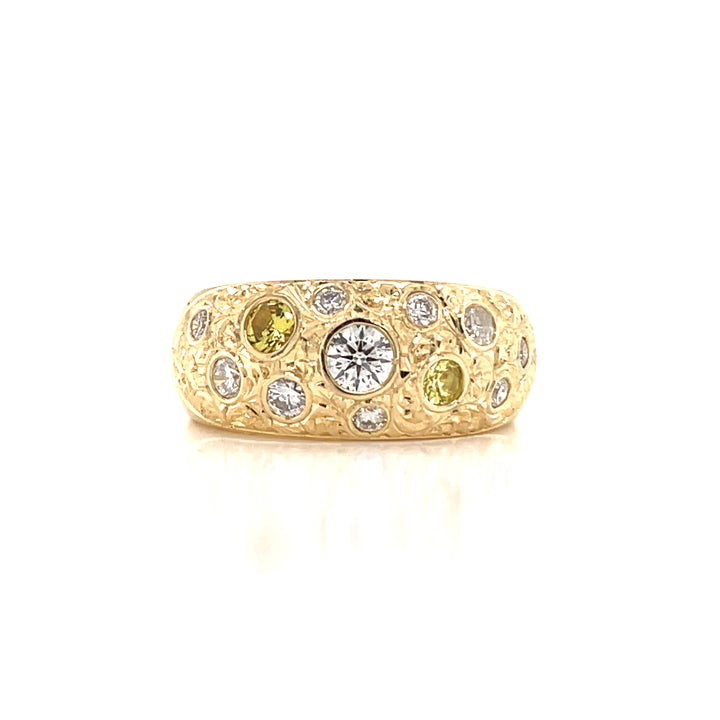 Custom Made 18ct Yellow Gold Sapphire & Diamond Ring