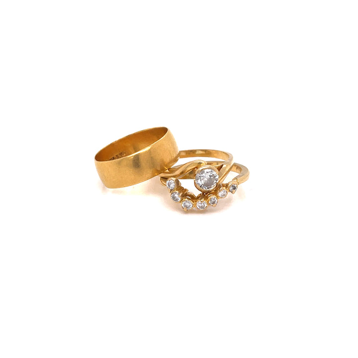 Custom Remake 18ct Yellow Gold Diamond Wedding Set