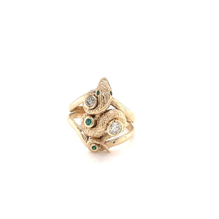 Restored 9ct Yellow Gold Snake Ring