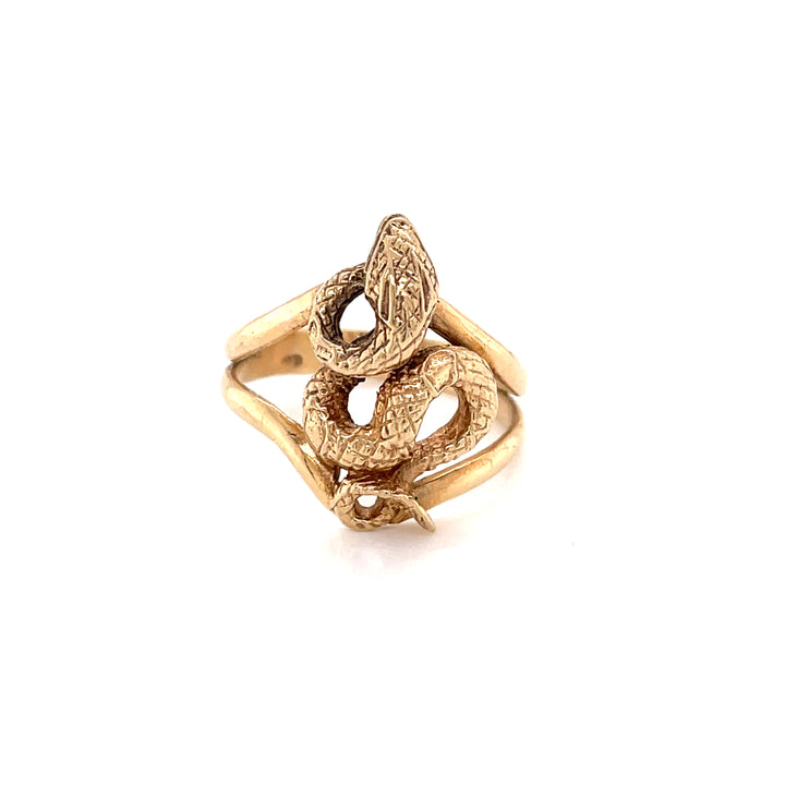 Restored 9ct Yellow Gold Snake Ring