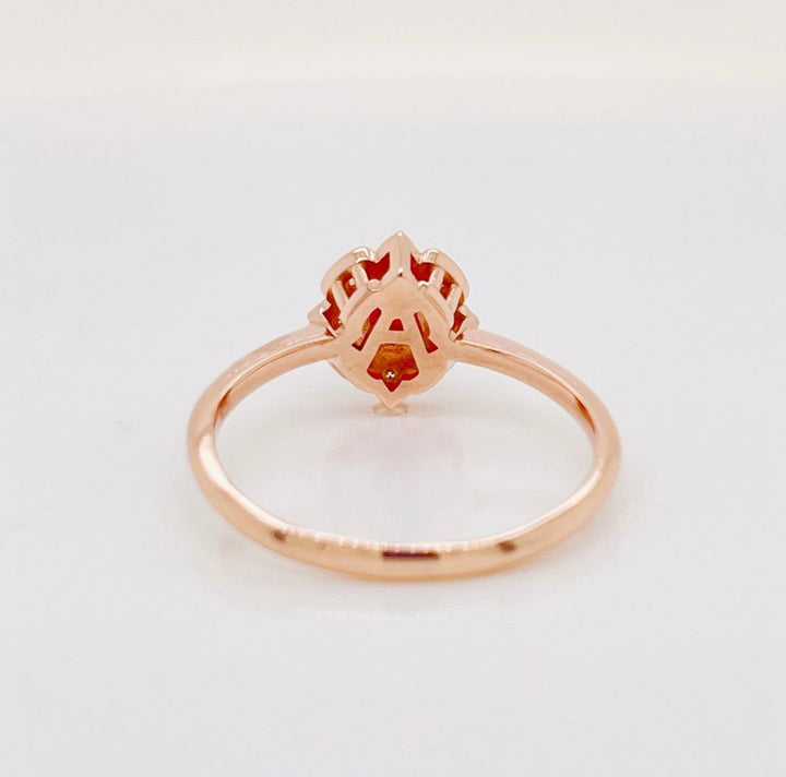 Custom Made 9ct Rose Gold Ruby & Diamond Ring With Hidden "A"