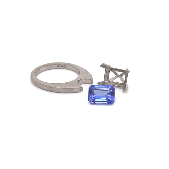 Custom Made 18ct White Gold Tanzanite Engagement Ring