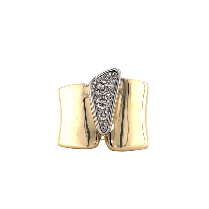 Custom Made 9ct Yellow & White Gold Diamond Ring