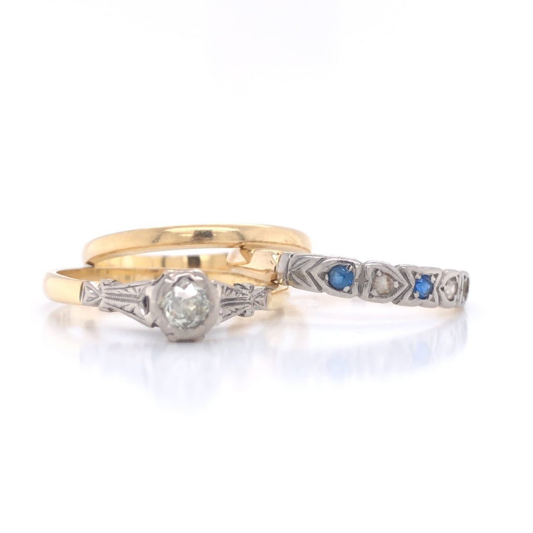 Custom Made 18ct Yellow Gold Sapphire & Diamond Ring