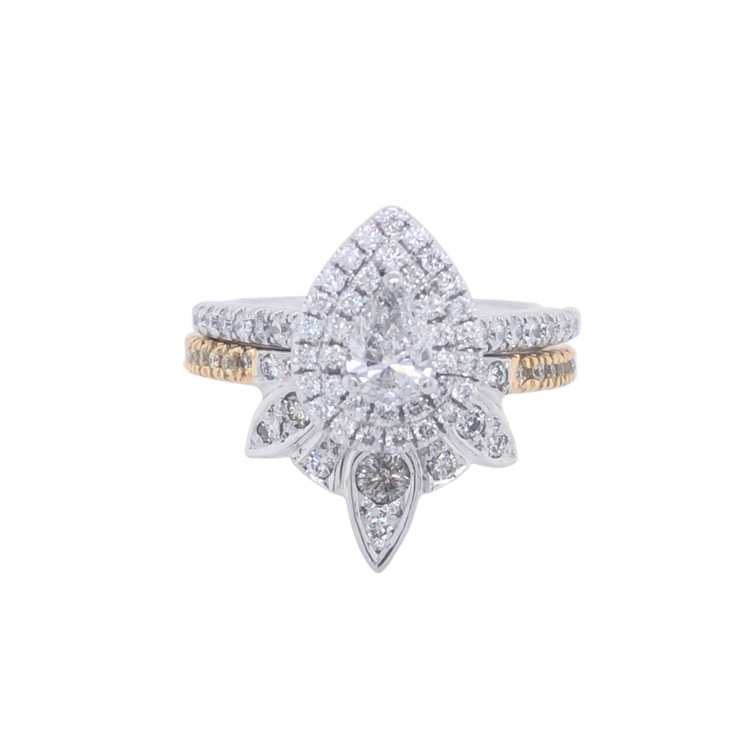 Custom Made 18ct Yellow & White Gold Diamond Wedding Ring