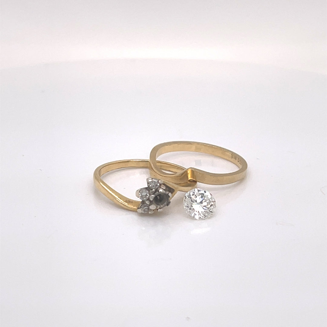 Custom Made 18ct Yellow & White Gold Diamond Wedding Set