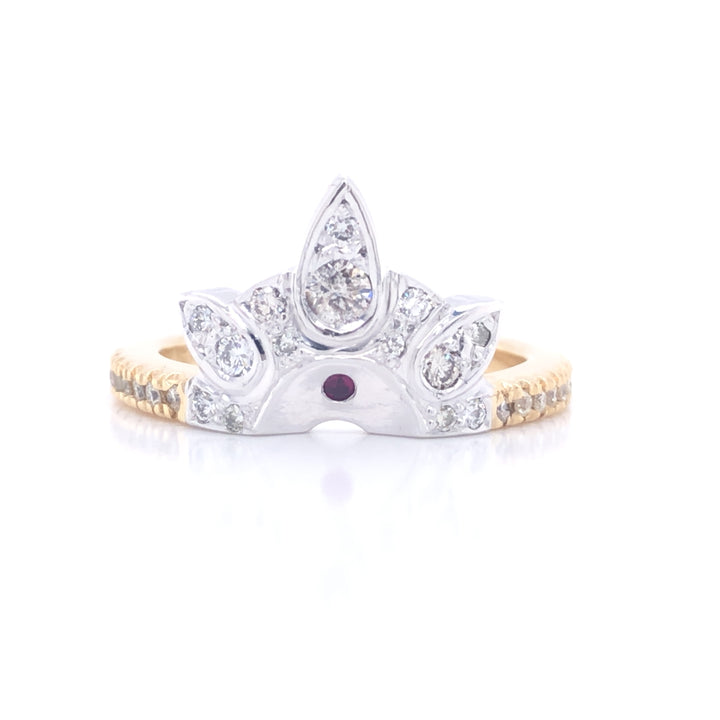 Custom Made 18ct Yellow & White Gold Diamond Wedding Ring
