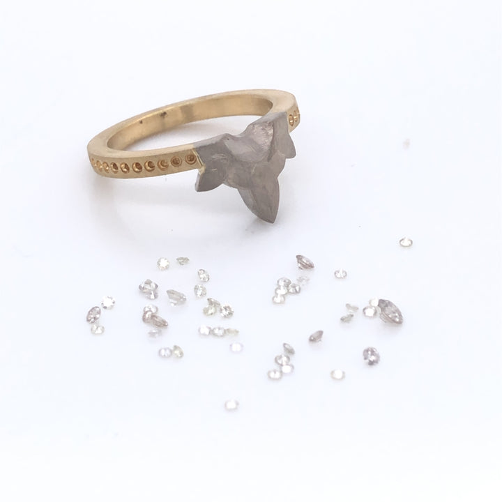 Custom Made 18ct Yellow & White Gold Diamond Wedding Ring