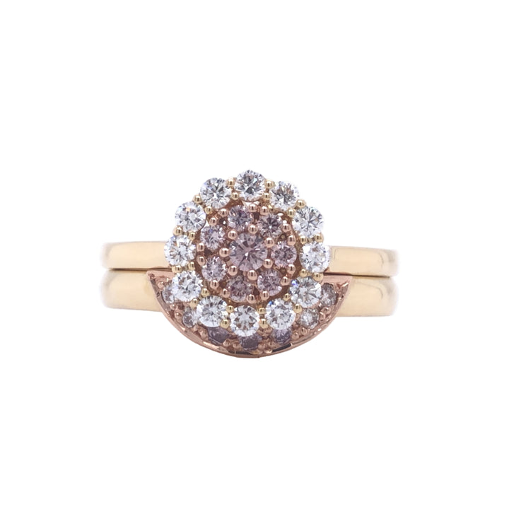 Custom Made 18ct Yellow & Rose Gold Pink Diamond Wedding Ring