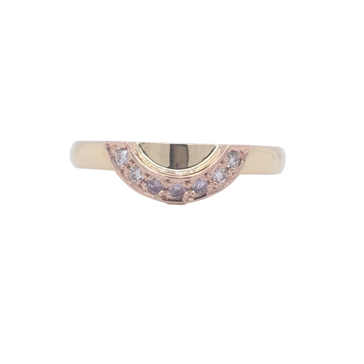 Custom Made 18ct Yellow & Rose Gold Pink Diamond Wedding Ring
