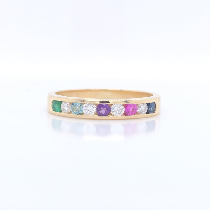 Custom Made 18ct Yellow Gold Multi Stone Ring