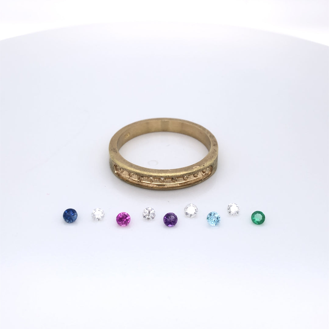 Custom Made 18ct Yellow Gold Multi Stone Ring