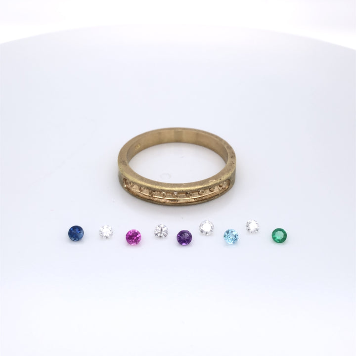 Custom Made 18ct Yellow Gold Multi Stone Ring