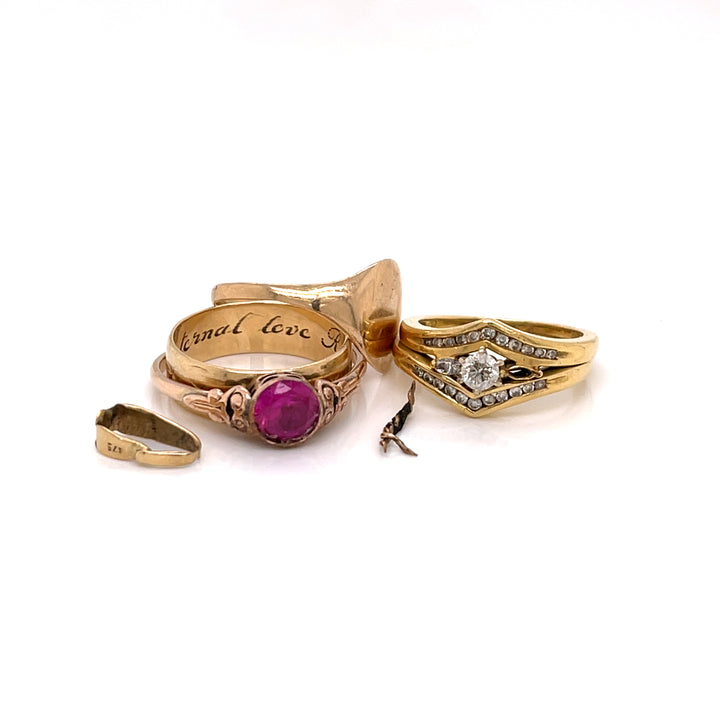 Custom Made 9ct Yellow Gold Multi Coloured Ring